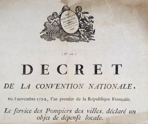 Décret de la Convention nationale du 5 novembre 1792 sur les pompiers de la ville