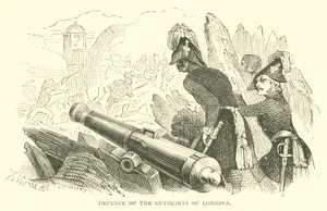 Défense des faubourgs de Cordoue (gravure) - French School