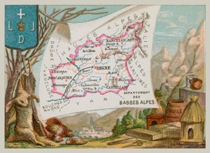 Département des Basses-Alpes dans le sud de la France