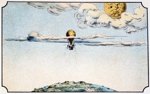 Départ pour la lune en ballon - dans "Voyage dans la lune" d