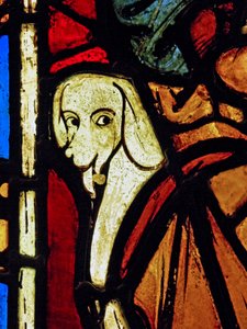 Un chien - dans le panneau de St Paul de la Chapelle du Château, Rouen?