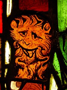 Un lion dans le panneau de St Pierre : de la Chapelle du Château, Rouen? - French School