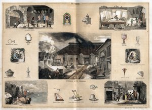 Description des différentes étapes de fabrication et usages du verre : vue de l