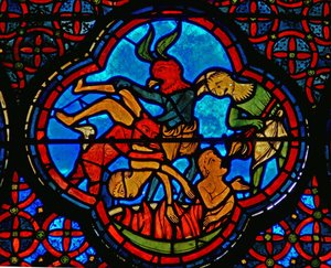 (détail) la parabole de Lazare et du riche : le riche en enfer