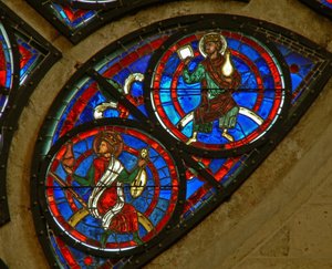 (détail) de la rosace est représentant deux anciens de l