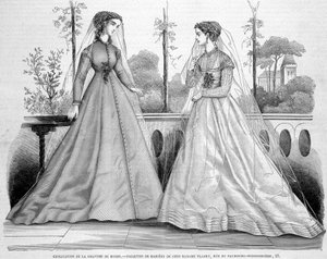 Deux toilettes de mariées de chez madame Fladry - dans "La Mode illustrée" du 29/09/1867 - French School