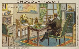 Dicter une lettre dans une machine télégraphique