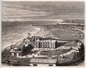 Dieppe - Normandie - gravure dans "La France illustrée: géographie, histoire, administration statistique" par V.A. Malte-Brun. 1884