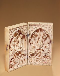 Diptyque avec le Couronnement de la Vierge et le Jugement dernier, vers 1260-70 - French School