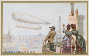 Dirigeable en 1884 - French School