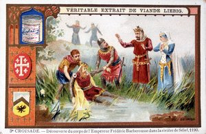 Découverte du corps de Frédéric Barberousse dans la rivière Selef