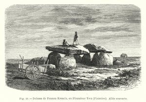 Dolmen de Pennou Kreach, en Plounéour Trez, Finistère, Allée couverte - French School