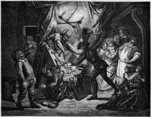 Don Quichotte combat les marionnettes qu