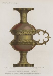 Double gobelet formé de deux coupes en agate