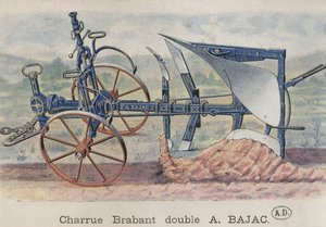 Charrue double Brabant inventée par Antoine Bajac, vers 1900 - French School