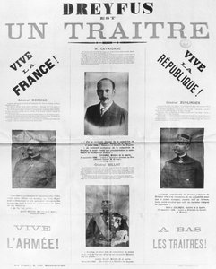 Dreyfus est un traître, affiche avec les portraits de ses détracteurs, fin du 19e siècle