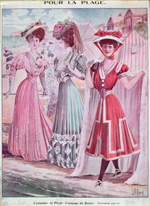 Costumes de plage et de bain du début du XXe siècle, vers 1906