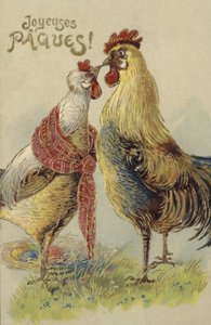 Carte de Pâques avec des poules