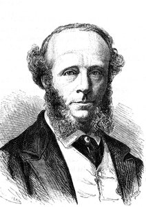 Edward Orange Wildman Whitehouse (1816-1890), ingénieur électricien anglais sur le câble télégraphique transatlantique. Gravure 1868