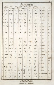 Alphabets égyptien, phénicien, palmyrénien et hébreu - French School