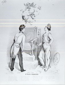 Électricité, caricature de la révolution de 1848 - French School
