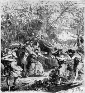 Empereur Nicéphore III Botaniates (1001-1081), empereur byzantin de 1078 à 1081, fit enlever les jeunes garçons et filles. Gravure dans « Histoire des Papes-Rois-Reines et Empereurs à travers les siècles » par Maurice Lachatre