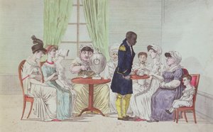 Femmes anglaises buvant du thé après le dîner