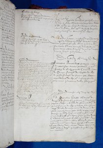 Entrée sur le registre de la prison du Grand Châtelet de François Ravaillac, 1610