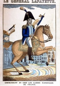 Portrait équestre du général La Fayette, commandant en chef de la Garde nationale de France - French School