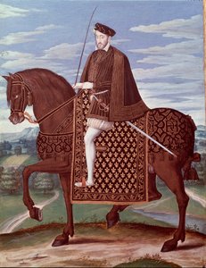 Portrait équestre de Henri II, roi de France. Peinture anonyme
