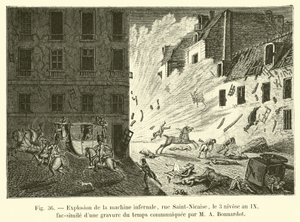 Explosion de la machine infernale, rue Saint-Nicaise, le 3 nivôse an IX, fac-similé d