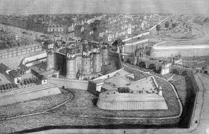 Vue extérieure de la Bastille à Paris en 1650 - French School