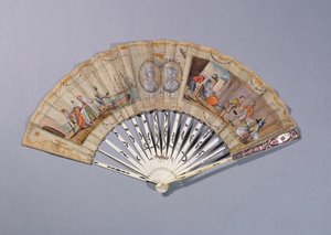 Éventail avec illustrations de La Comtesse de Cagliostro, vers 1786