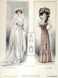 Défilé de mode, 20/03/1909 : robe de mariée. - French School