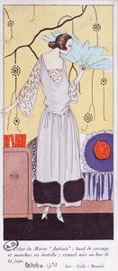 Planche de mode représentant un éventail en plumes, de Art, Gout, Beaute, 1921