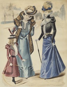 Planche de mode, sur le boulevard, illustration de La Nouvelle Mode, 1897