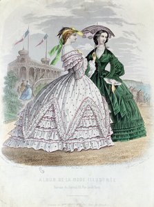 Dames parisiennes à la mode au bord de la mer, 1861