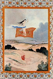 Vole, ô tapis magique et transporte-moi, illustration des Mille et Une Nuits