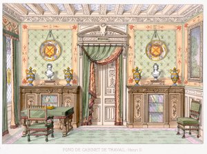 Fonde de cabinet de travail dans le style de Henri II de Le Garde-Meuble