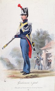 Gendarme à pied, gravé par Villain, vers 1830
