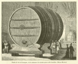 Foudre de vin de Champagne, de la contenance de soixante-quinze mille bouteilles, Maison Mercier - French School