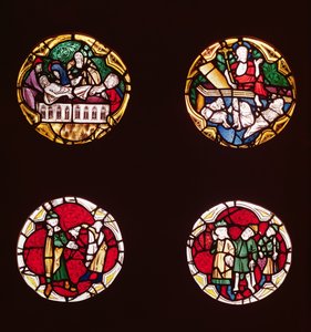 Quatre vitraux représentant des scènes de la Vie du Christ, de la Chapelle du Rosaire