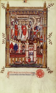 Premier interrogatoire de Saint Denis et ses compagnons par Sisinnius, de la Vie de Saint Denis, 1317