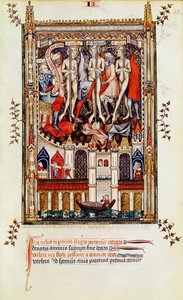 Troisième flagellation de Saint Denis et ses compagnons, de la Vie de Saint Denis, 1317 - French School