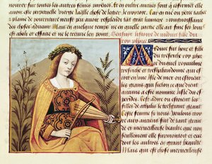 Femme jouant de la viole, de `Des Cleres et Nobles Femmes