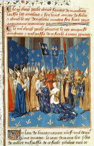 Couronnement de Louis VIII (1187-1226) et Blanche de Castille à Reims en présence du roi de Jérusalem