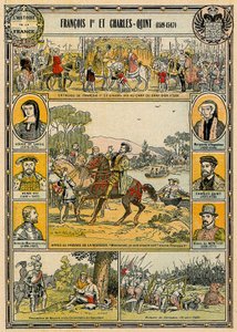 François Ier de France et Charles V, Empereur du Saint-Empire romain germanique, illustration de 