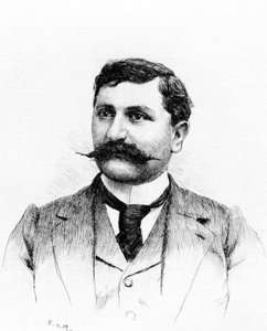 François DE NION (1856-1923), romancier et dramaturge français. Dessin par Everet Louis Van Muyden (1853-1922). Gravure 1900