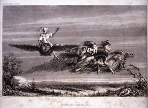Franc-maçonnerie : Courses de Diane. Gravure de « Histoire pittoresque de la franc-maçonnerie et des sociétés secrètes anciennes et modernes » par F.-T. B. Clavel. Pagnerre, éditeur. 1843 - French School