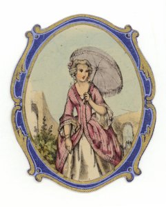 Dame française avec parasol - French School